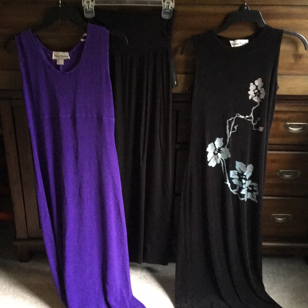 Sz 6 Skirt &Purple - black/flowers dresses size 6